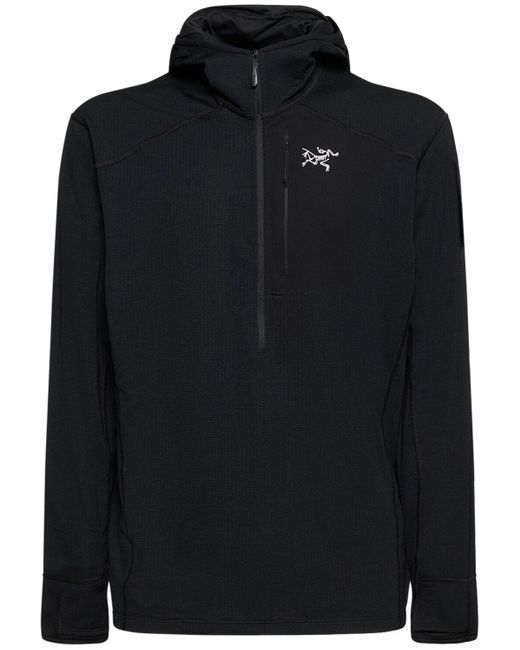 Arc'teryx Delta Polartec 1/2 Zip Hoodie in Black for Men | Lyst UK