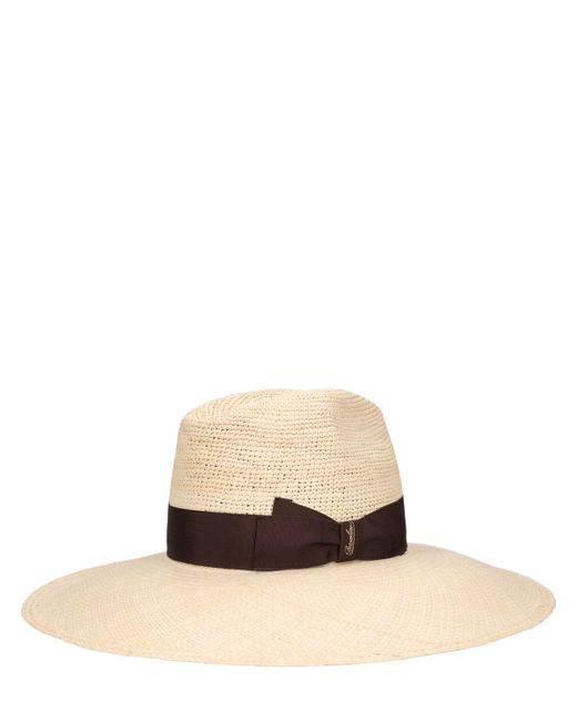Sombrero panamá de paja Borsalino de color Natural
