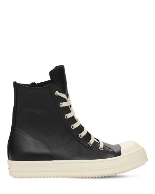 Rick Owens レザー レザースニーカー カラー ブラック メンズ Lyst