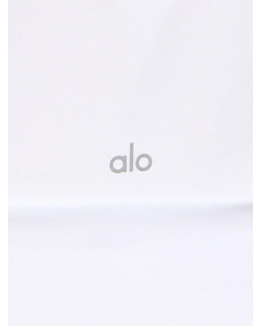 Alo Yoga White Cover Twist Long Sleeve Modal Top