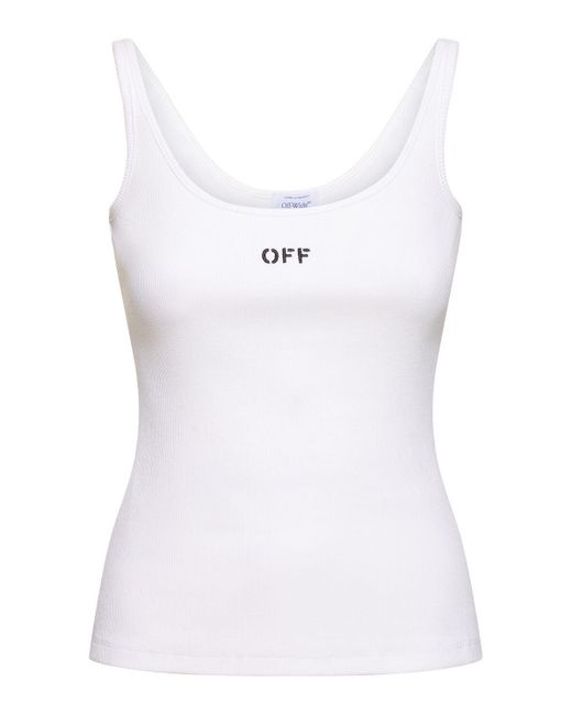 Off-White c/o Virgil Abloh White Off Stamp Cotton Blend Tank Top