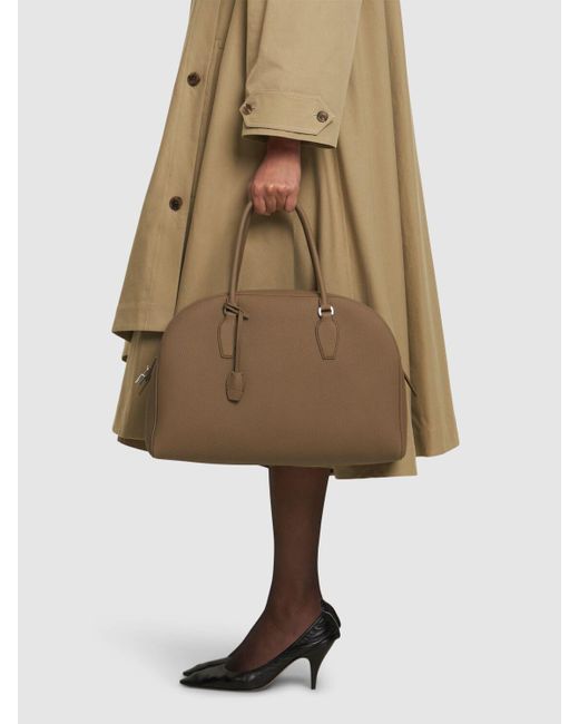 The Row Brown Matte Narbledertasche "15.75 India"