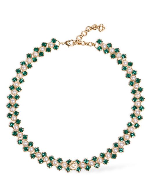 Casablancabrand Metallic Crystal & Pearl Necklace