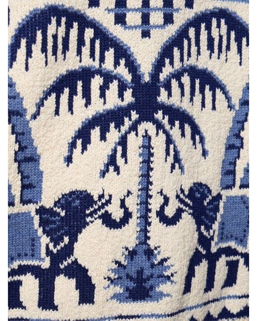 Alanui Gray Lush Nature Cotton Blend Knit Sweater for men