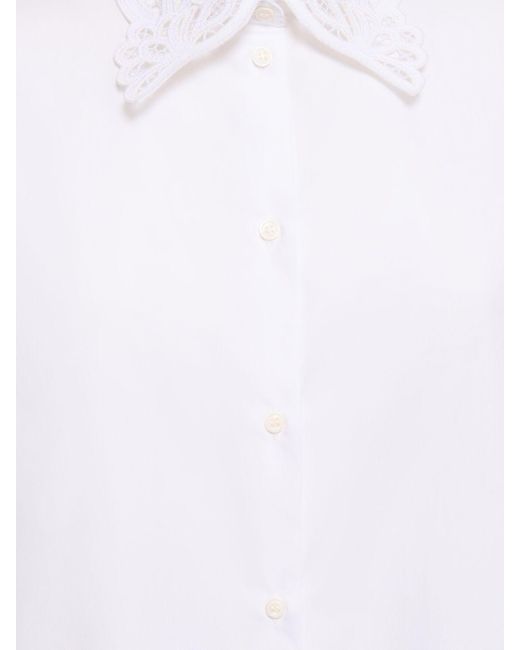 Camicia in cotone con ricami di Ermanno Scervino in White