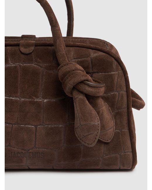 Jacquemus Le Petit Turismo クロコ型押しスエードバッグ Brown
