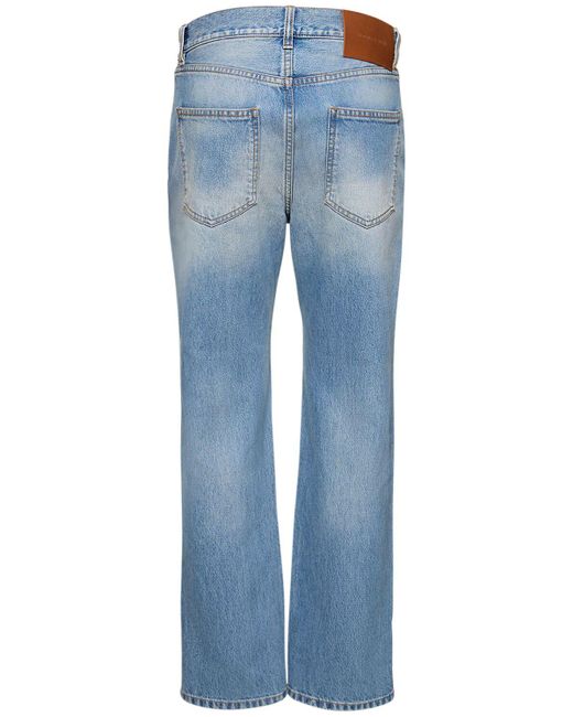 Jeans vita media victoria in denim di cotone di Victoria Beckham in Blue