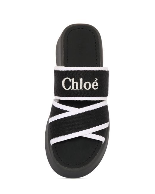 Chloé Black 35mm Mila Canvas Flat Shoes