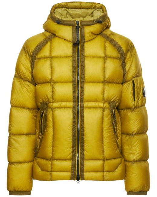 C P Company Yellow Dd Shell Hooded Nylon Down Jacket for men
