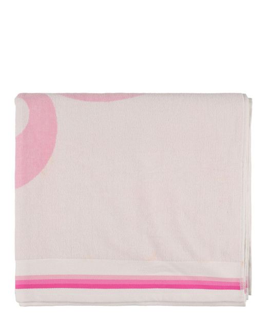 Sundek Pink Logo Jacquard Cotton Terry Beach Towel for men