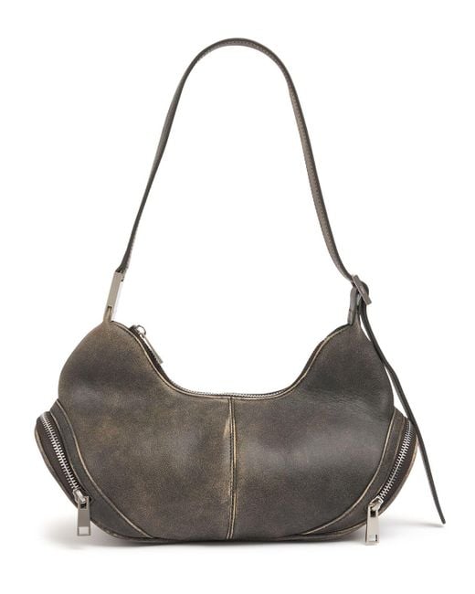 OSOI Cargo Hobo レザーショルダーバッグ Gray