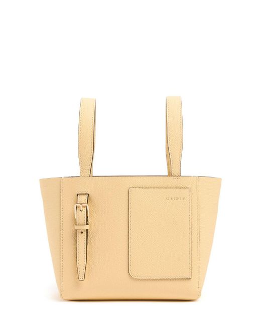 Valextra Natural Mini Handtasche Aus Leder "bucket"