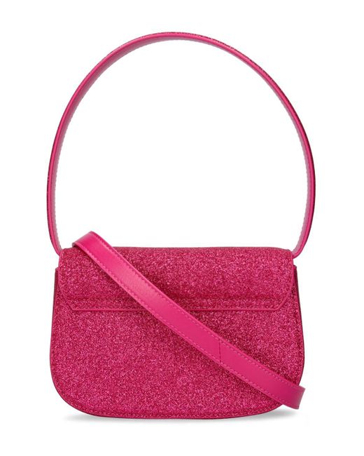 DIESEL Pink 1dr Glittered Shoulder Bag