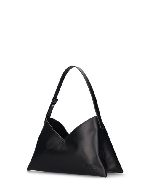 MM6 by Maison Martin Margiela Black Japanese 6 Leather Shoulder Bag