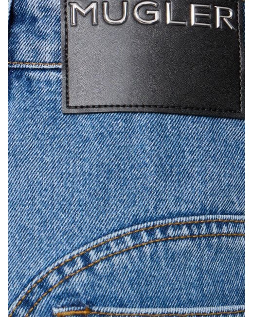 Mugler Blue Low Rise Denim Flared Jeans