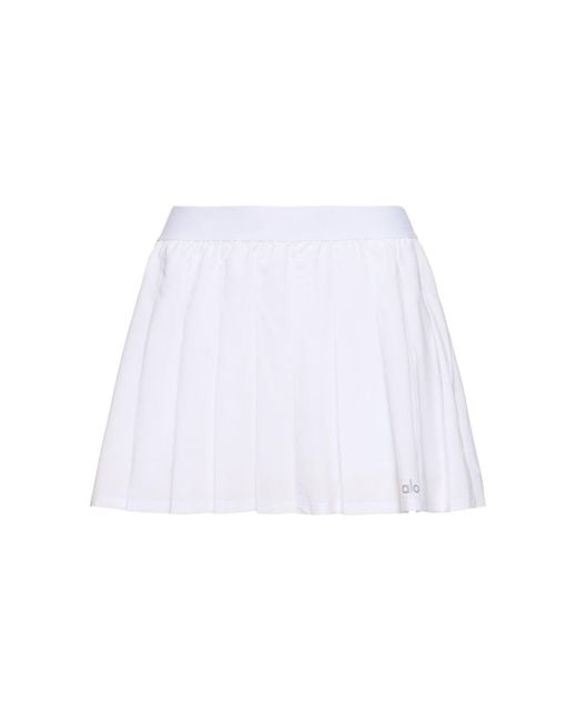 Alo Yoga White Varsity Tennis Tech Skirt