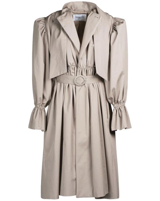 Balenciaga Stretch Cotton Gabardine Trench Dress in Dark Beige (Natural ...