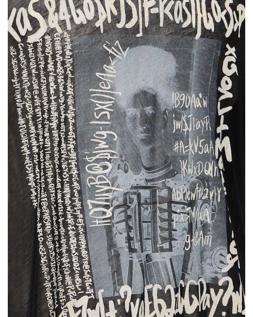 Camiseta de algodón estampado Doublet de hombre de color Black