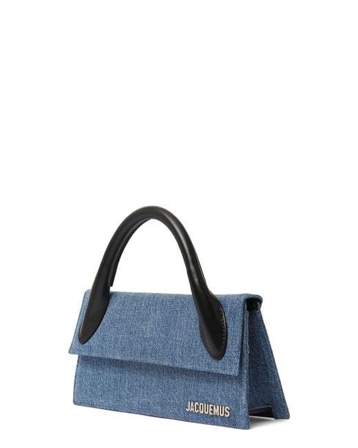 Jacquemus Blue Le Chiquito Long Denim Top Handle Bag