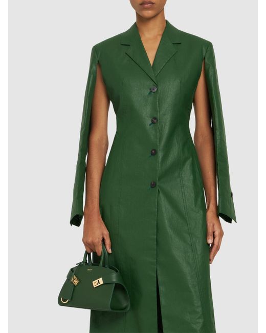 Ferragamo Green Mini Hug Leather Top Handle Bag