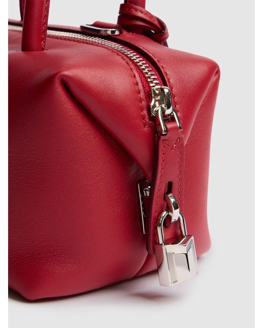 Max Mara Red Kleine Handtasche Aus Leder "holdall"
