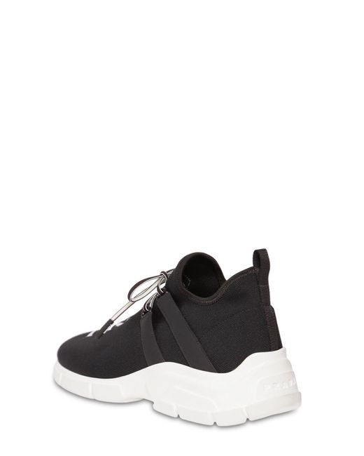 prada black neoprene sneakers