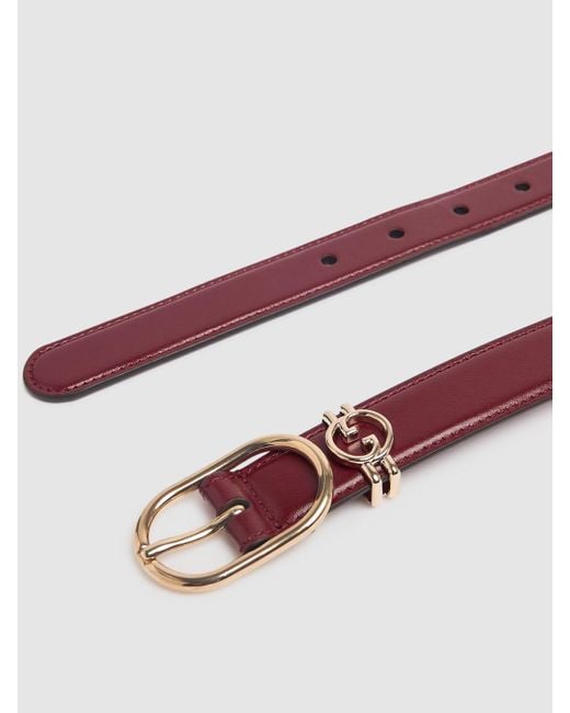 Gucci Purple 25mm Round Buckle Leather Belt
