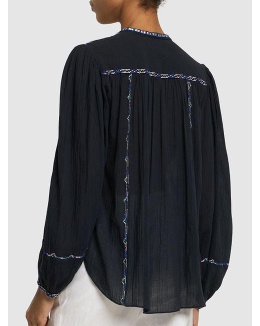 Isabel Marant Black Silekia Self-tie Cotton Shirt