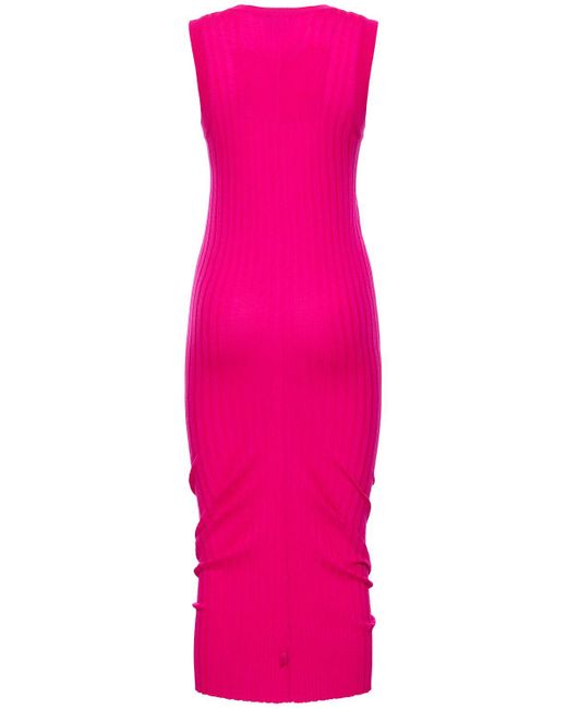 Marc Jacobs Pink Gedrehtes Kleid Aus Rippgewebe Aus Wolle