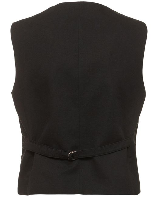 DUNST Black Cotton & Linen Vest