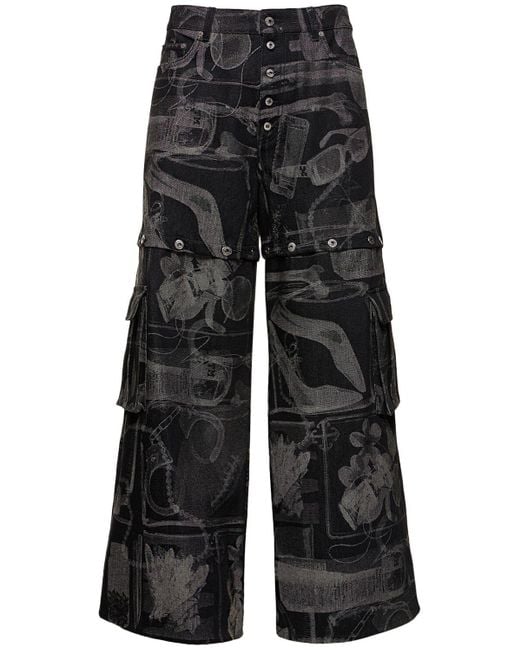 Jeans baggy fit xray in denim di cotone di Off-White c/o Virgil Abloh in Black da Uomo