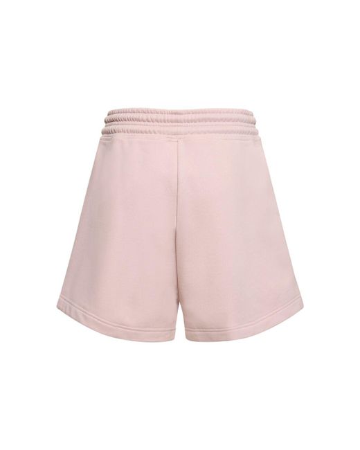 Shorts in felpa di cotone di Adidas By Stella McCartney in Pink