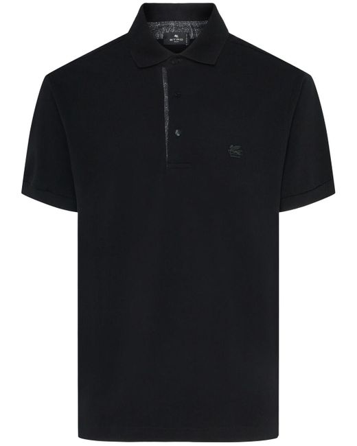 Hombre Polo De Algodón Etro de hombre de color Black