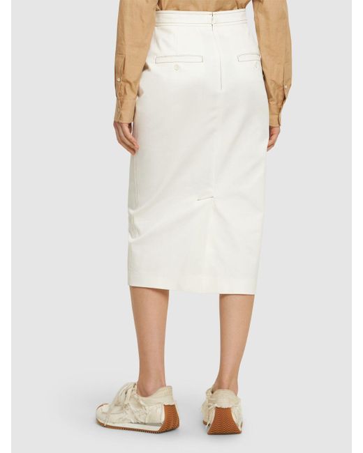 Max Mara White Zulia Cotton Jersey Midi Skirt