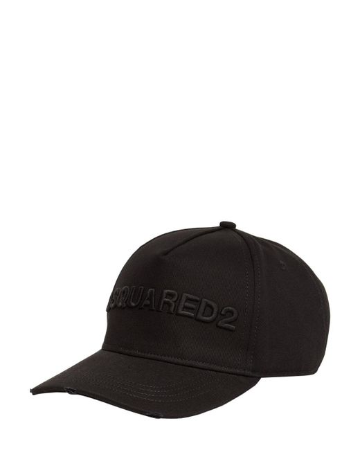 Cappello in gabardina di cotone con logo di DSquared² in Black da Uomo