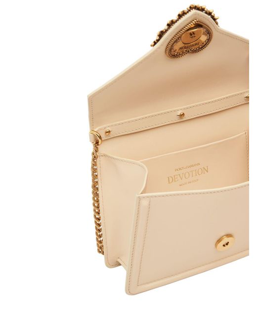 Dolce & Gabbana Mini Devotion レザートップハンドルバッグ Natural