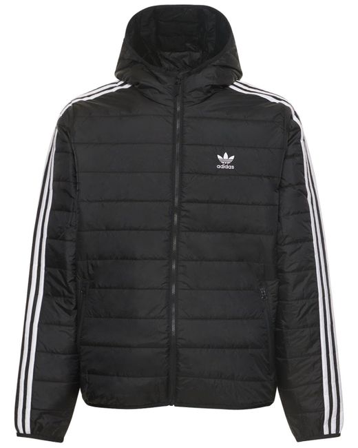 adidas Originals Padded Hooded Insulated Jacket in Black for Men | Lyst ...