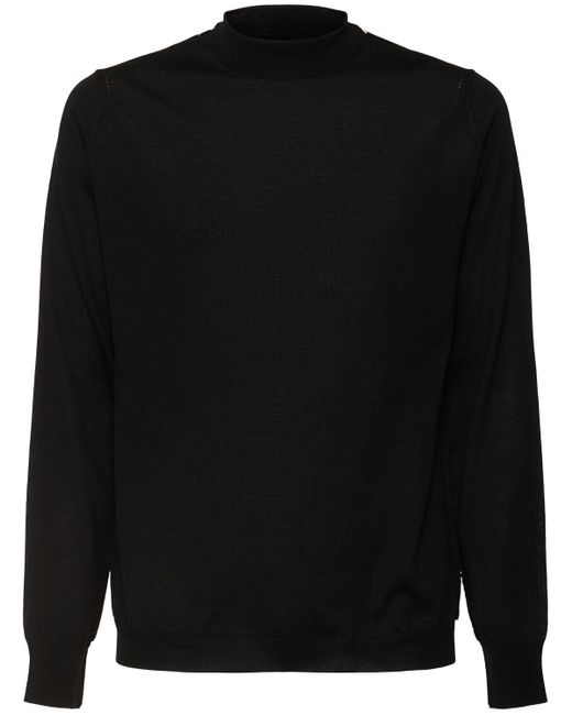 Maison Margiela Black Wool Knit Crewneck Sweater for men