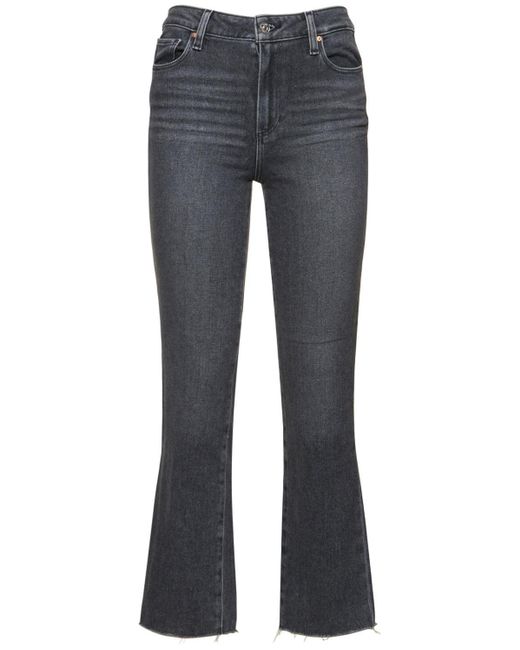 PAIGE Cindy High Rise Straight Jeans W/raw Hem in Blue | Lyst