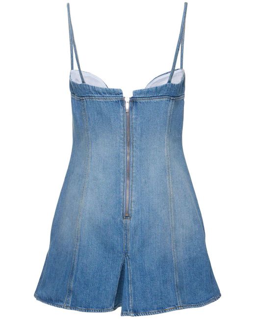 Nensi Dojaka Blue Fitted Denim Mini Dress
