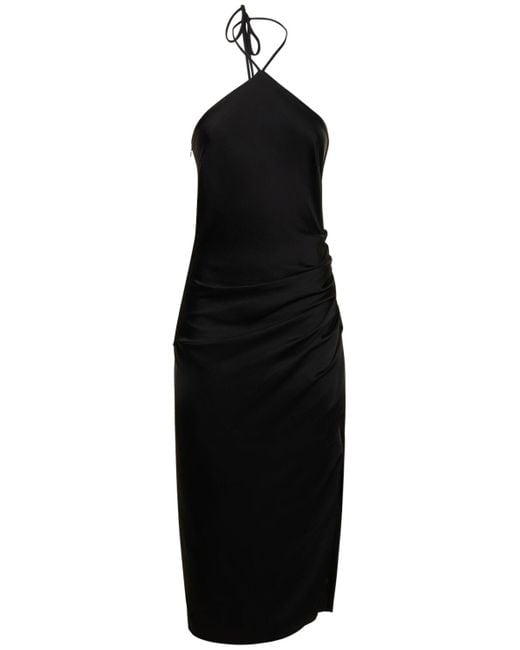 Jonathan Simkhai Black Langes Kleid Aus Satin "hansel"