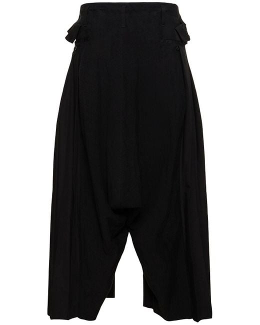 Yohji Yamamoto Black G-pleated Sarouel Tech Pants for men