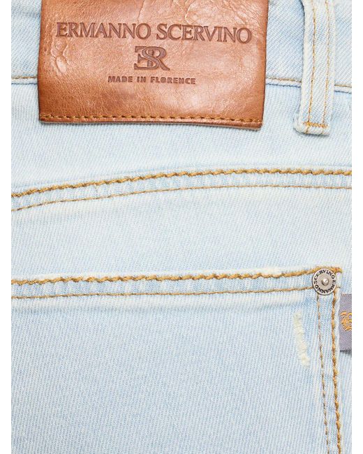 Mujer Jeans Slim De Algodón Ermanno Scervino de color Blue