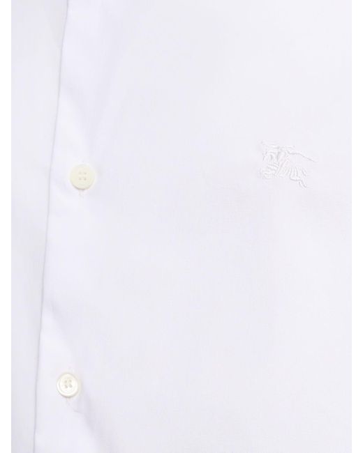 Chemise en coton avec inserts à carreaux sherfield Burberry pour homme en coloris White