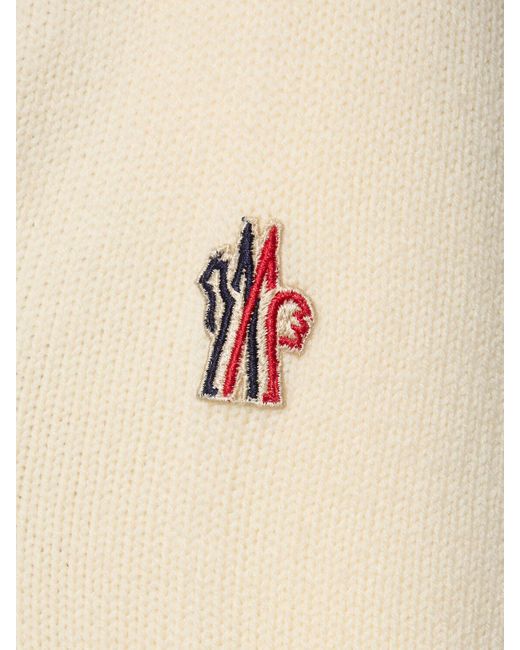 Moncler Natural Wool & Nylon Down Zip-Up Cardigan for men