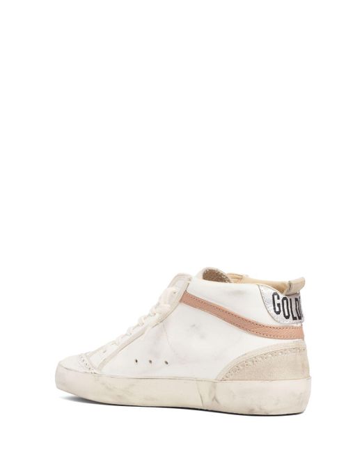 Golden Goose Deluxe Brand Natural 20mm Mid Star Napa Leather Sneakers