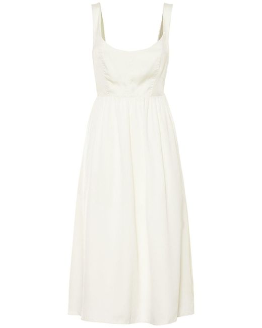 WeWoreWhat Satin Charmeuse Corset Midi Dress in Ivory (White) | Lyst
