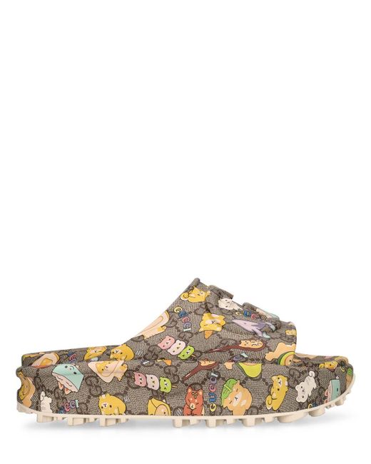 Gucci Multicolor 40mm Kawaii Miami Rubber Slide Sandals