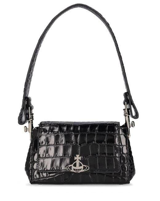 Vivienne Westwood Black Small Hazel Embossed Leather Bag