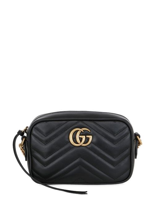 Gucci GG Marmont Small Leather Shoulder Bag in Black - Save 20% - Lyst